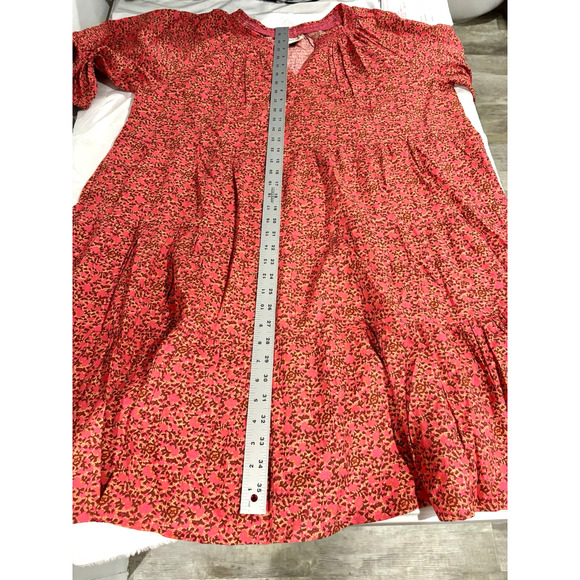 Universal Thread Bell Elbow Sleeve Mini A-Line Dress - Red - Womens X-Large - Picture 7 of 13